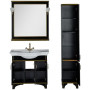 Комплект мебели для ванной Aquanet Валенса 100 черный краколет/золото