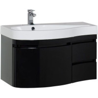 Тумба с раковиной Aquanet Сопрано 95 L черный (3 ящика)