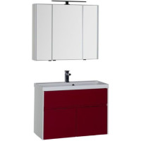 Комплект мебели для ванной Aquanet Латина 90 бордо