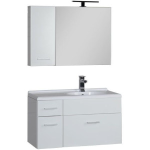 Комплект мебели для ванной Aquanet Данте 85 R белый (камерино 1 навесной шкафчик)