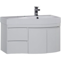 Тумба с раковиной Aquanet Сопрано 95 R белый (2 дверцы 2 ящика)