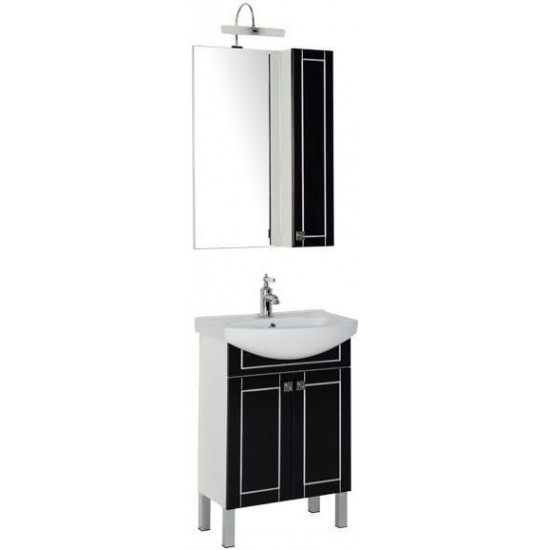 Комплект мебели для ванной Aquanet Честер 60 черный/серебро