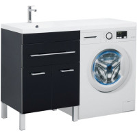 Тумба с раковиной Aquanet Верона 120 L черный (напольная, 1 ящик, 2 дверцы)