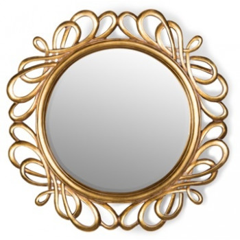 Зеркало круглое в золотой раме Plexus