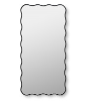 Зеркало в чёрной волнистой раме Fancy L Black (Фэнси) Smal 60*120 см