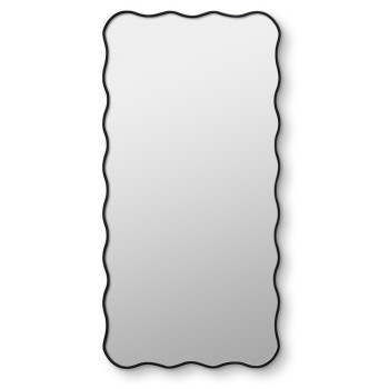 Зеркало в чёрной волнистой раме Fancy L Black (Фэнси) Smal 60*120 см