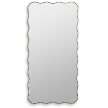 Зеркало в серебряной волнистой раме Fancy L Silver (Фэнси) Smal 60*120 см