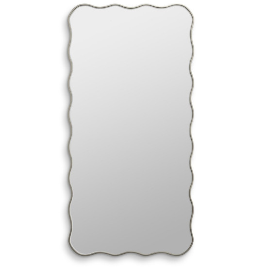 Зеркало в серебряной волнистой раме Fancy L Silver (Фэнси) Smal 60*120 см