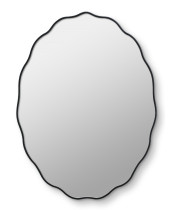 Овальное волнистое зеркало в чёрной раме Fancy Oval Black (Фэнси) Smal 60*80 см