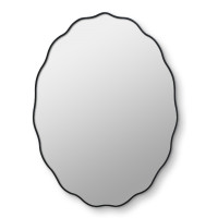 Овальное волнистое зеркало в чёрной раме Fancy Oval Black (Фэнси) Smal 60*80 см