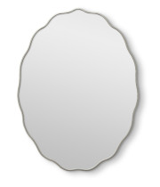 Овальное волнистое зеркало в серебряной раме Fancy Oval Silver (Фэнси) Smal 60*80 см