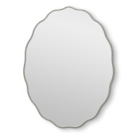 Овальное волнистое зеркало в серебряной раме Fancy Oval Silver (Фэнси) Smal 60*80 см