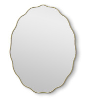 Овальное волнистое зеркало в золотой раме Fancy Oval Gold (Фэнси) Smal 60*80 см