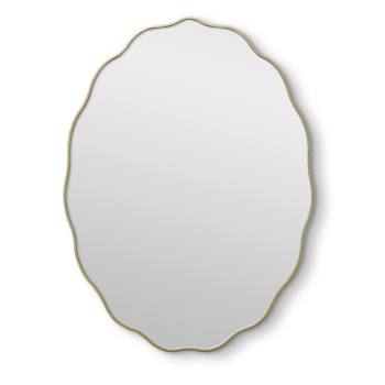 Овальное волнистое зеркало в золотой раме Fancy Oval Gold (Фэнси) Smal 60*80 см