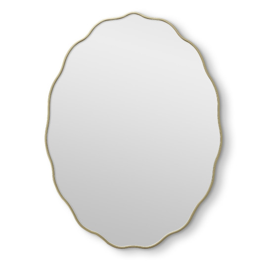 Овальное волнистое зеркало в золотой раме Fancy Oval Gold (Фэнси) Smal 60*80 см
