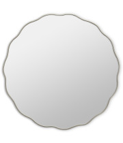 Круглое зеркало в серебряной волнистой раме Fancy M Silver (Фэнси) Smal Ø80 см