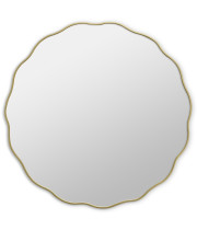 Круглое зеркало в золотой волнистой раме Fancy M Gold (Фэнси) Smal Ø80 см