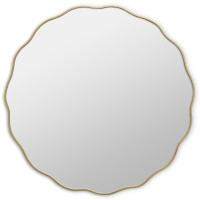 Круглое зеркало в золотой волнистой раме Fancy M Gold (Фэнси) Smal Ø80 см