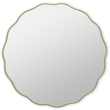 Круглое зеркало в золотой волнистой раме Fancy M Gold (Фэнси) Smal Ø80 см