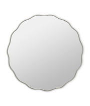 Круглое зеркало в серебряной волнистой раме Fancy S Silver (Фэнси) Smal Ø60 см
