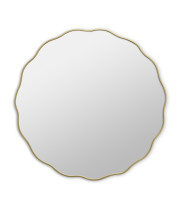 Круглое зеркало в золотой волнистой раме Fancy S Gold (Фэнси) Smal Ø60 см