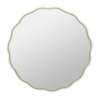 Круглое зеркало в золотой волнистой раме Fancy S Gold (Фэнси) Smal Ø60 см