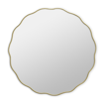 Круглое зеркало в золотой волнистой раме Fancy S Gold (Фэнси) Smal Ø60 см