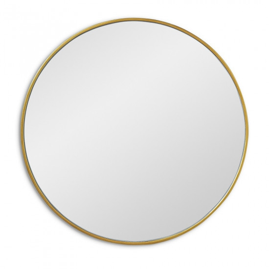 Круглое зеркало в тонкой золотой раме Ala S Gold (Ала) Smal Ø55 см