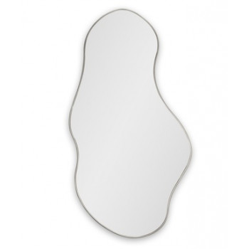 Зеркало неправильной формы в тонкой серебряной раме Smal 58*110 см Lake Silver (Лэйк)