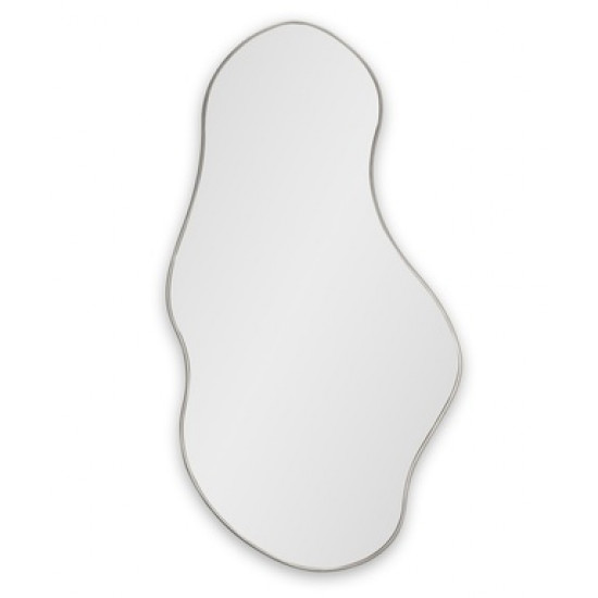 Зеркало неправильной формы в тонкой серебряной раме Smal 58*110 см Lake Silver (Лэйк)