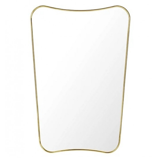 Зеркало фигурное в тонкой золотой раме с закруглёнными углами Sky M Gold (Скай) Smal 45/60*85 см