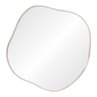 Зеркало неправильной формы в тонкой серебряной  раме Organic L Silver (Органик) Smal Ø91 см
