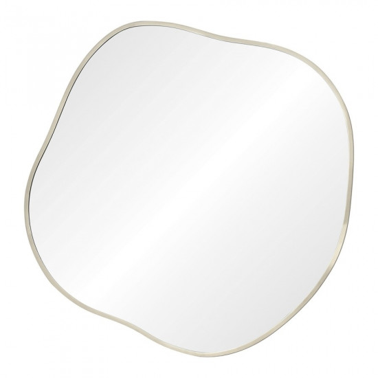 Зеркало неправильной формы в тонкой серебряной  раме Organic L Silver (Органик) Smal Ø91 см