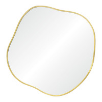 Зеркало неправильной формы в тонкой золотой раме Organic L Gold (Органик) Smal Ø91 см