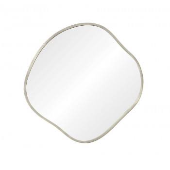 Зеркало неправильной формы в тонкой серебряной раме Organic M Silver (Органик) Smal Ø61 см