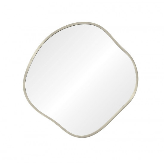 Зеркало неправильной формы в тонкой серебряной раме Organic M Silver (Органик) Smal Ø61 см