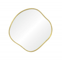 Зеркало неправильной формы в тонкой золотой раме Organic М Gold (Органик) Smal Ø61 см