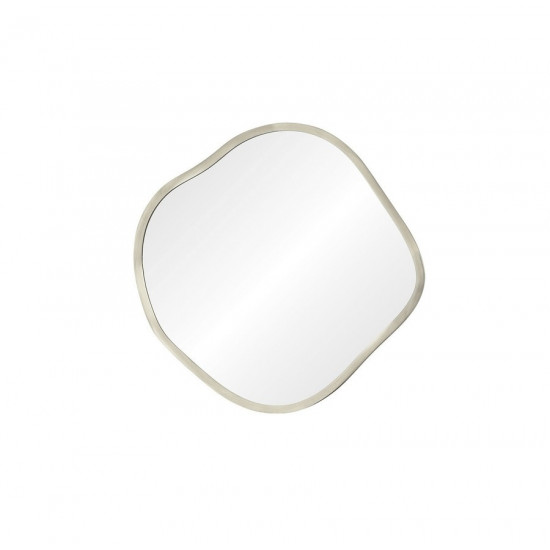 Зеркало неправильной формы в тонкой серебряной раме Organic S Silver (Органик) Smal Ø41 см