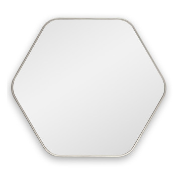 Шестиугольное зеркало в серебряной тонкой раме Hexagon M Silver (Хексаген) Smal 80*74 см