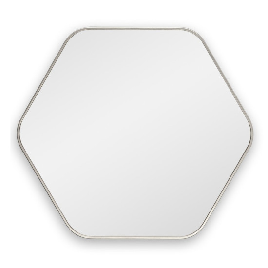 Шестиугольное зеркало в серебряной тонкой раме Hexagon M Silver (Хексаген) Smal 80*74 см