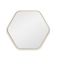 Шестиугольное зеркало в золотой тонкой раме Hexagon S Gold (Хексаген) Smal 60*54 см