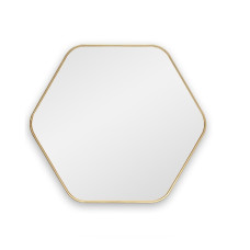 Шестиугольное зеркало в золотой тонкой раме Hexagon S Gold (Хексаген) Smal 60*54 см