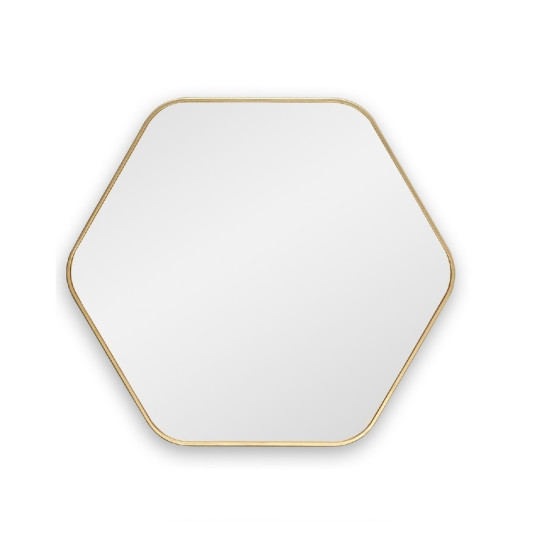 Шестиугольное зеркало в золотой тонкой раме Hexagon S Gold (Хексаген) Smal 60*54 см