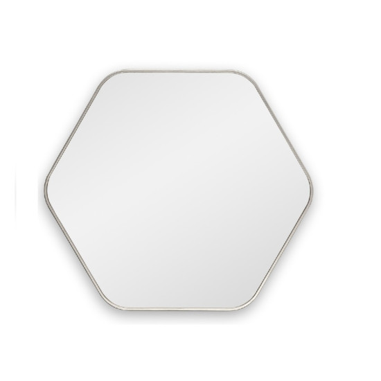 Зеркало в серебряной тонкой раме Hexagon S Silver (Хексаген)  Smal 60*54 см