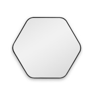 Шестиугольное зеркало в чёрной тонкой раме Hexagon S Black (Хексаген)  Smal 60*54 см