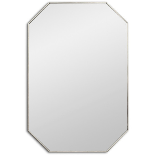 Восьмиугольное зеркало в серебряной раме Stilig M Silver (Стилиг) Smal 65*97 см