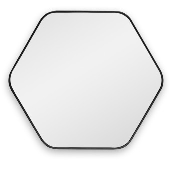 Шестиугольное зеркало в чёрной тонкой раме Hexagon M Black (Хексаген) Smal 80*74 см