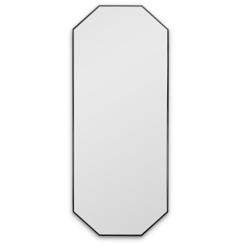 Восьмиугольное зеркало в тонкой чёрной раме Stilig L Black (Стилиг) Smal 50*120 см