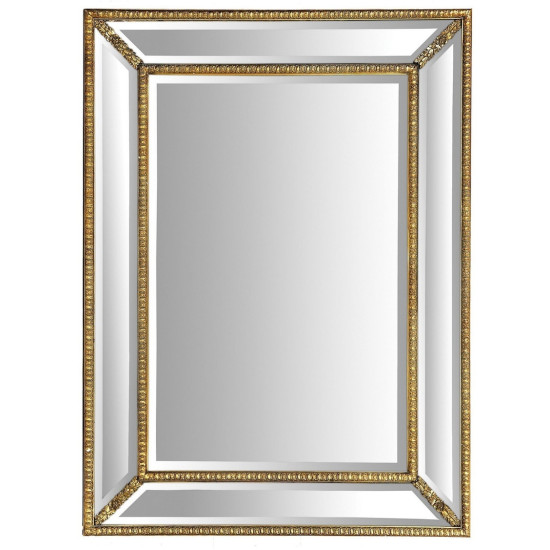 Зеркало в зеркальной раме Leon Gold (Леон), Поталь античное золото, 90*120 см