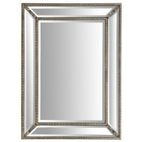 Зеркало в зеркальной раме Leon Silver (Леон), Поталь античное серебро, 90*120 см